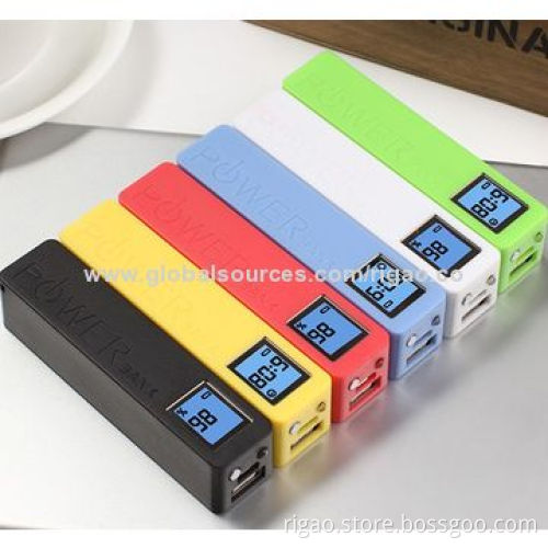 LED screen 2,600mAh power bank with chain ring